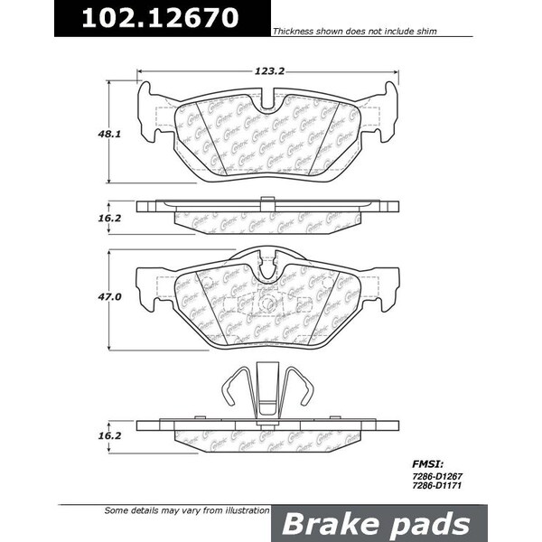 Centric Parts CTEK Brake Pads, 102.12670 102.12670 - main